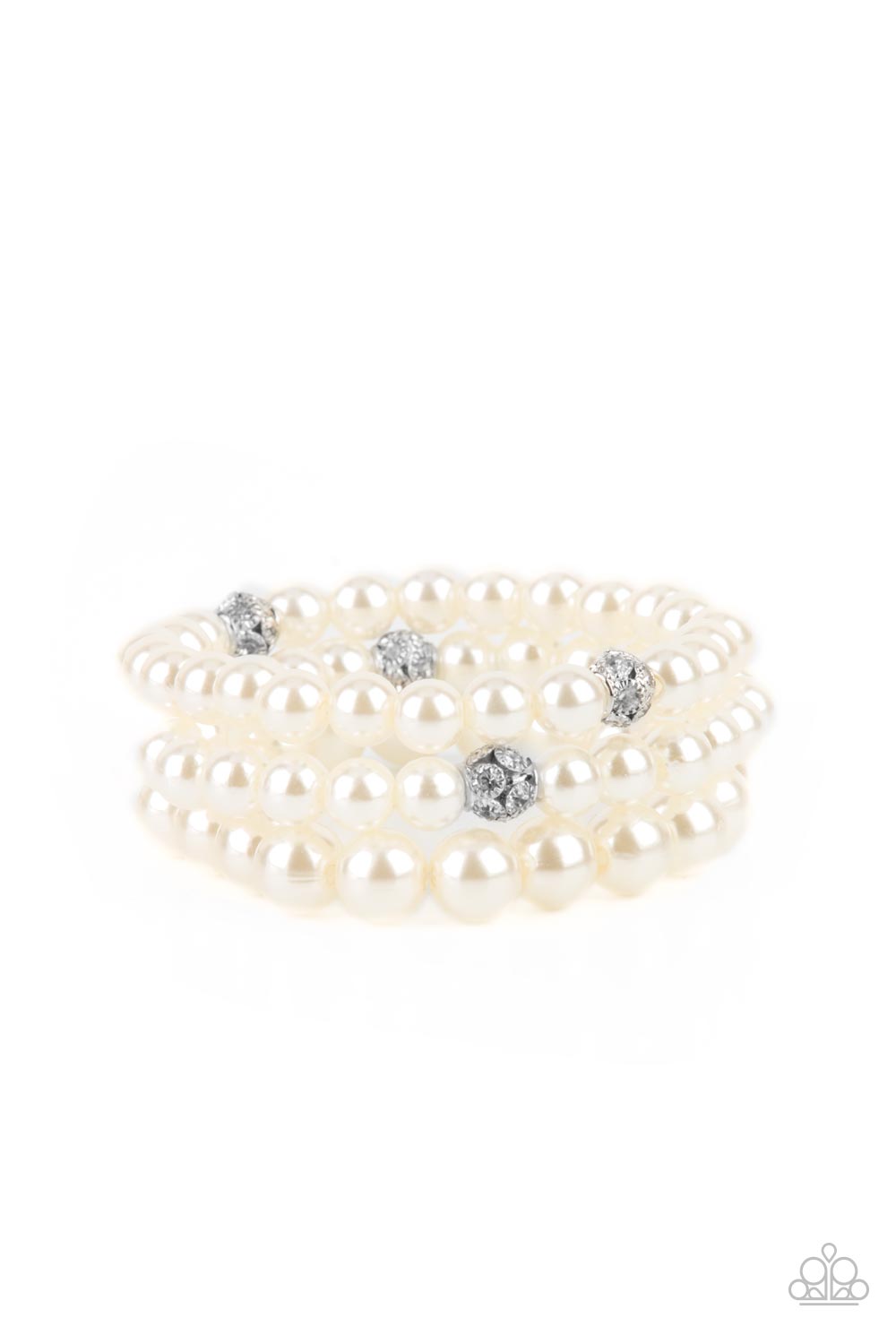 Paparazzi Here Comes The Heiress - White Bracelet - A Finishing Touch Jewelry