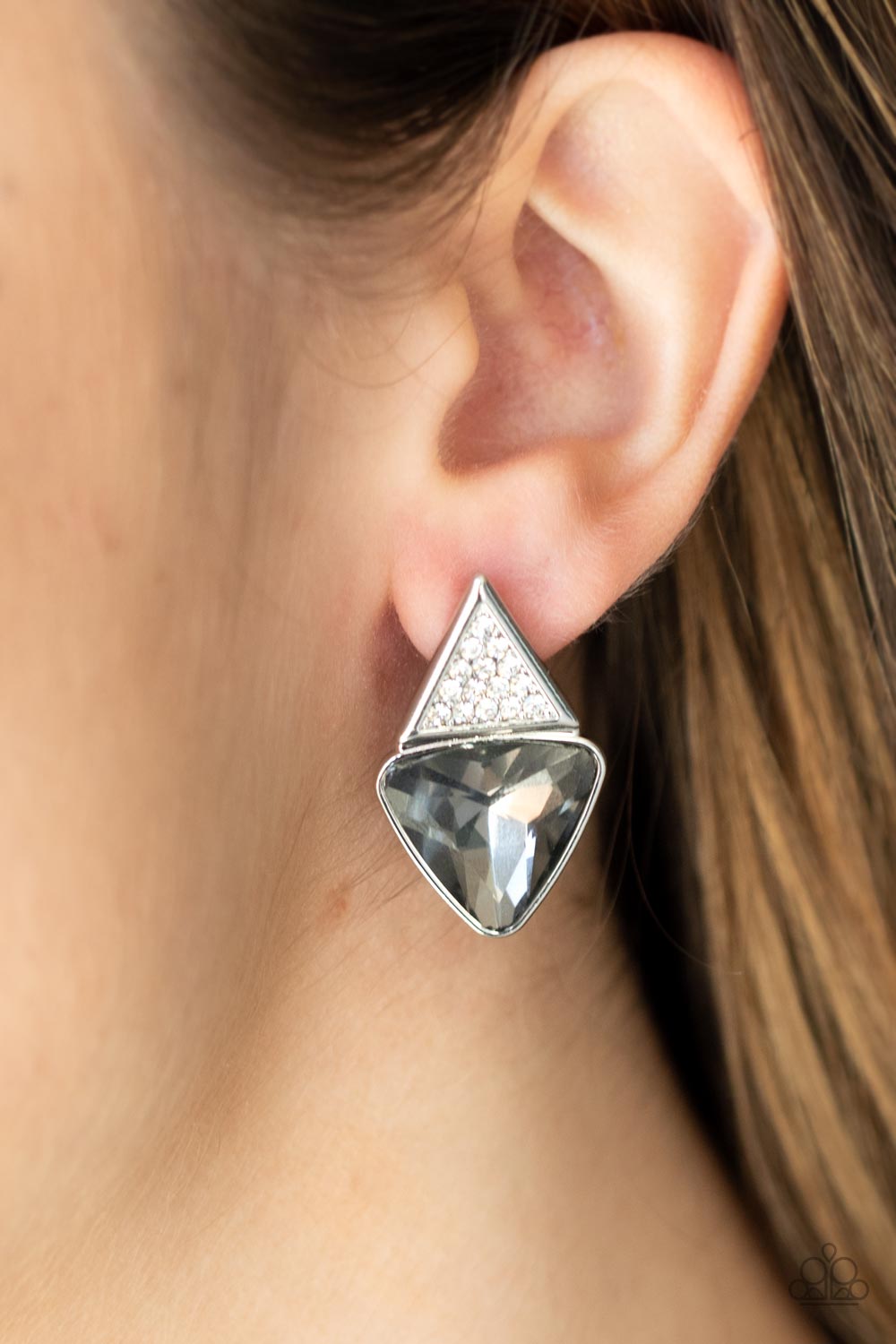 Paparazzi Risky Razzle - Silver Earrings - A Finishing Touch Jewelry