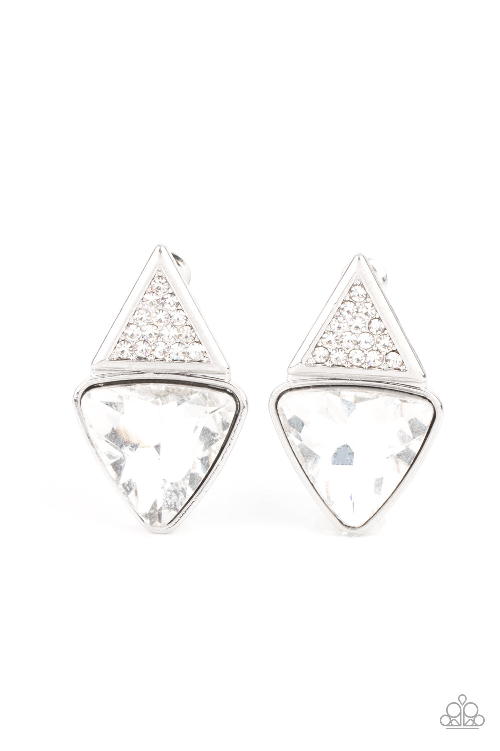 Paparazzi Risky Razzle - White Earrings - A Finishing Touch Jewelry