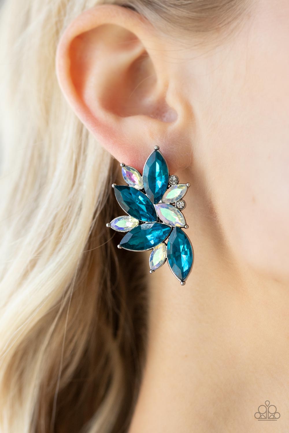 Paparazzi Instant Iridescence - Blue Earrings - A Finishing Touch Jewelry