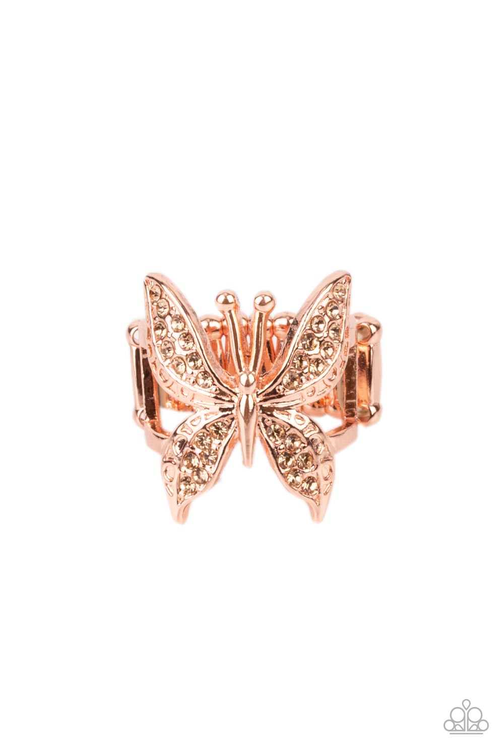 Paparazzi Blinged Out Butterfly - Copper Butterfly Ring