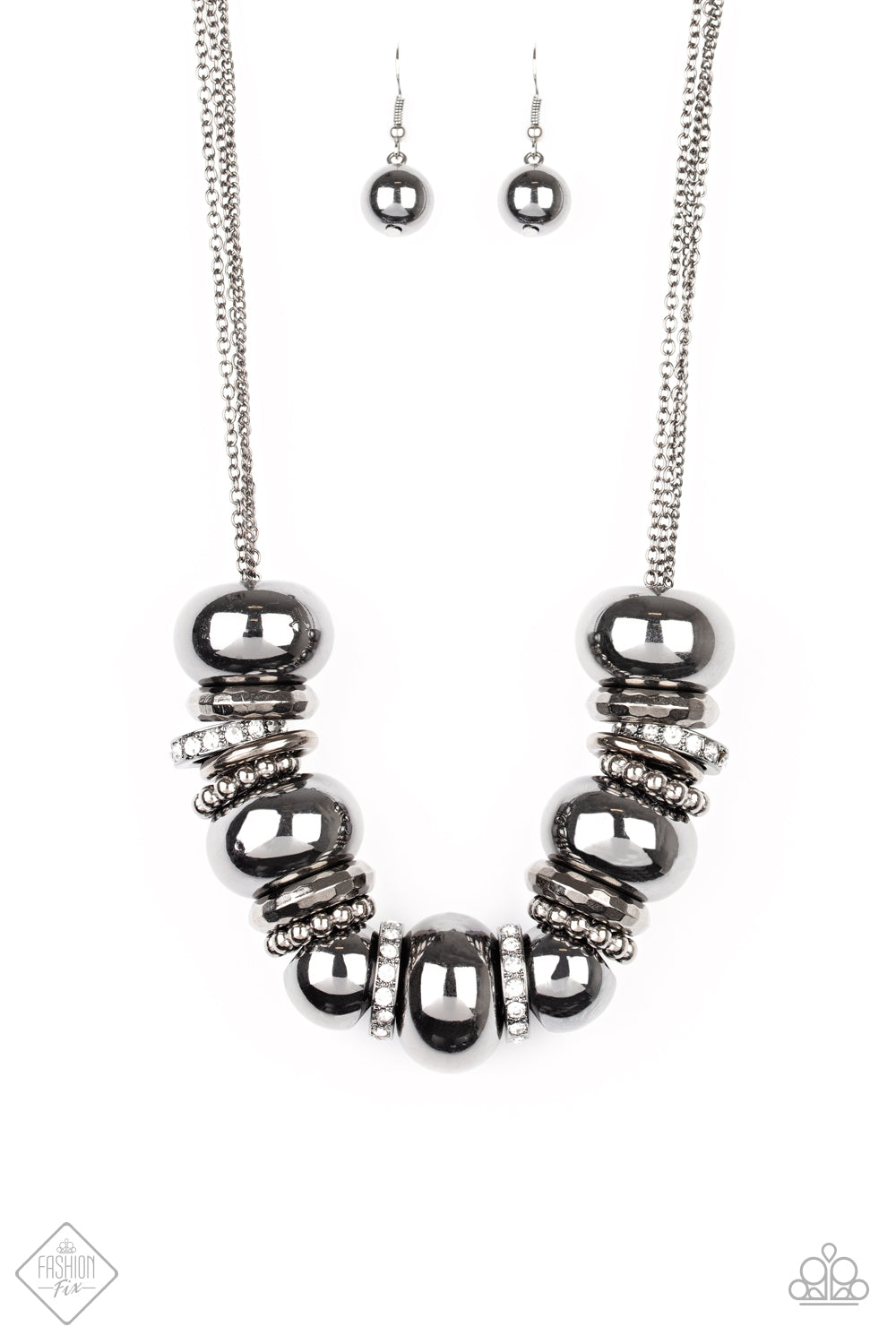 Paparazzi Only The Brave - Black - May 2020 Fashion Fix Necklace - A Finishing Touch 