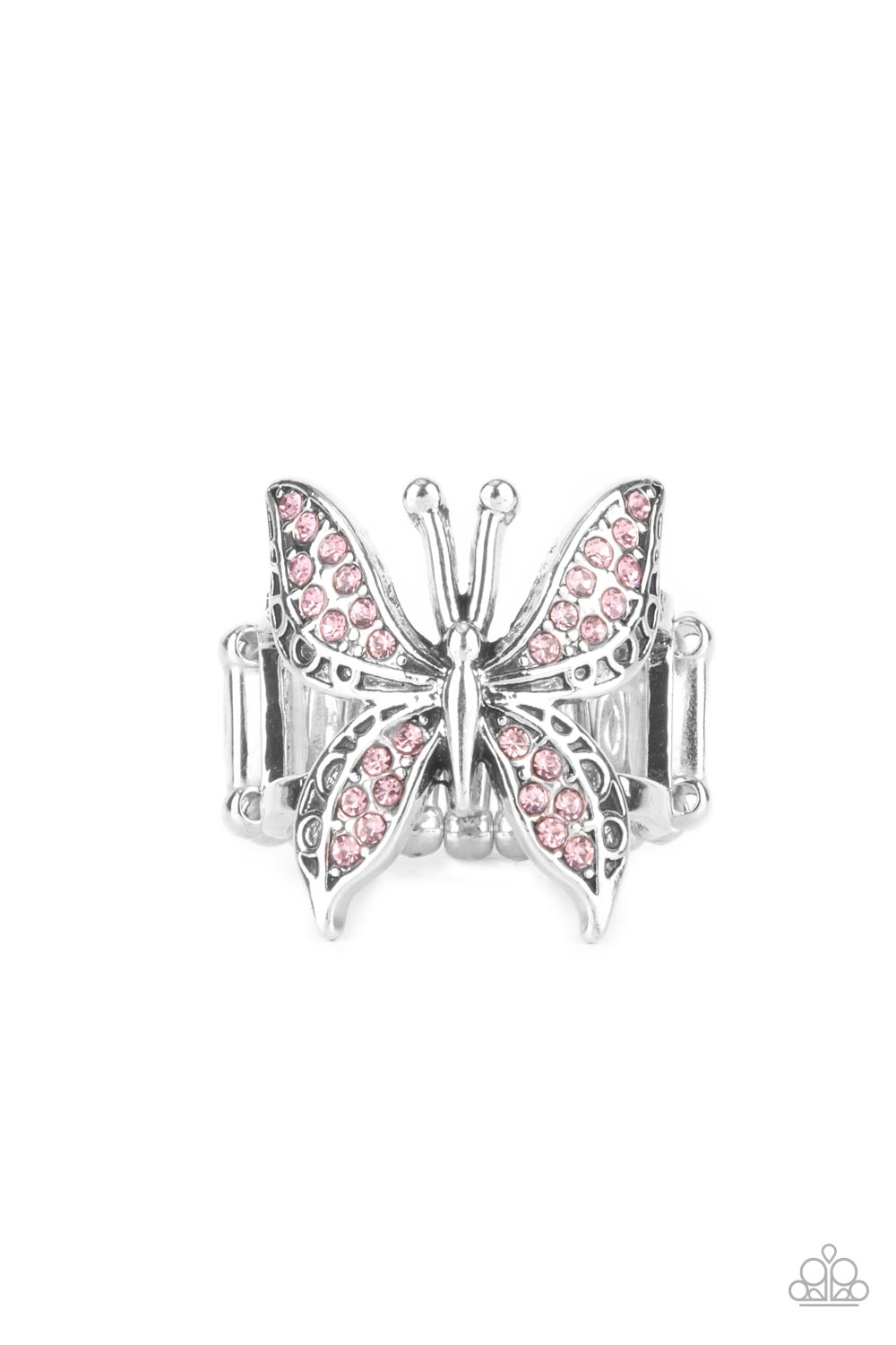 Paparazzi Blinged Out Butterfly - Pink Butterfly Ring
