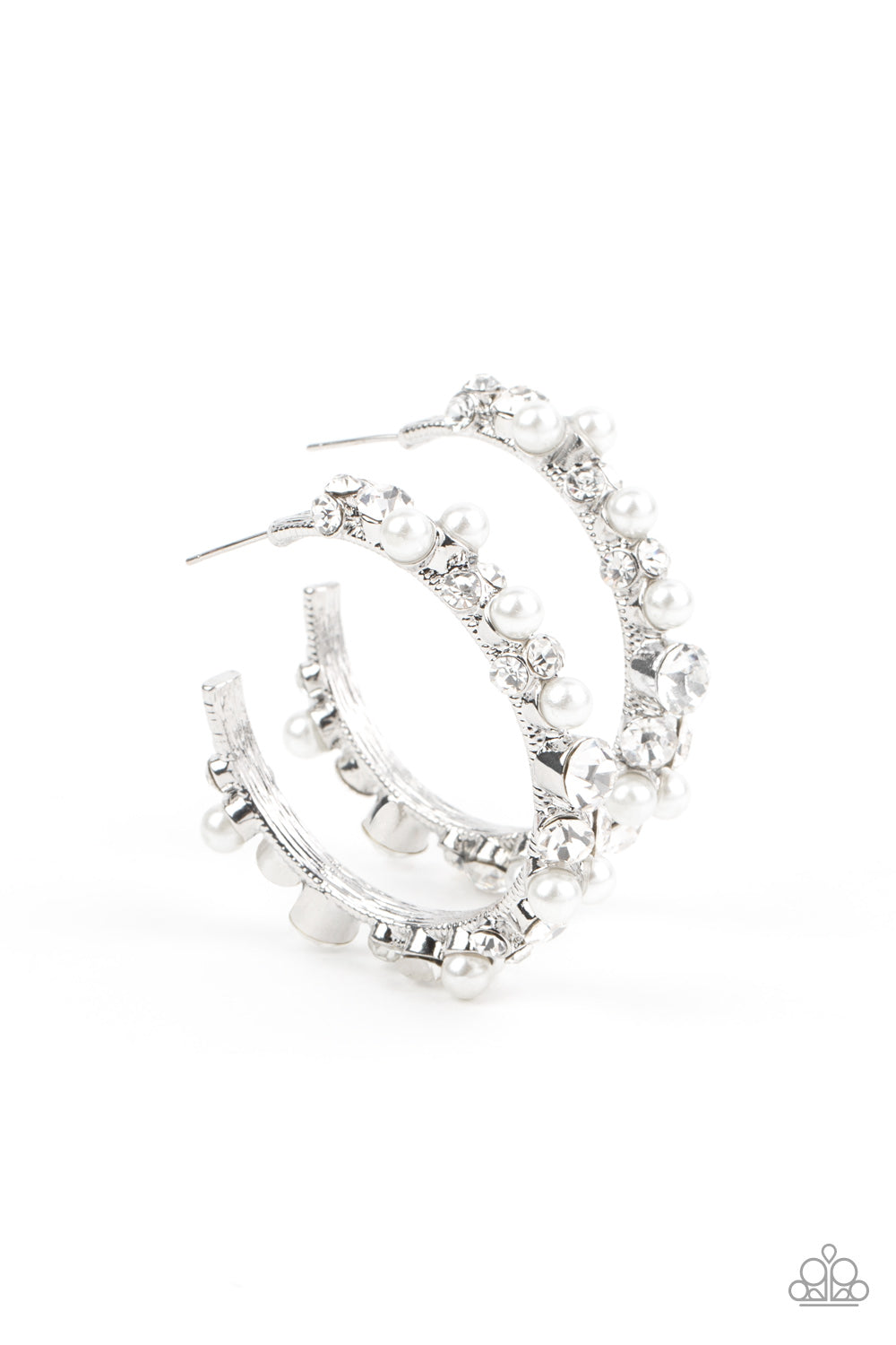 Paparazzi Let There Be SOCIALITE - White Earrings - A Finishing Touch Jewelry