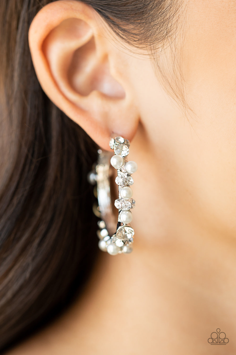 Paparazzi Let There Be SOCIALITE - White Earrings - A Finishing Touch Jewelry