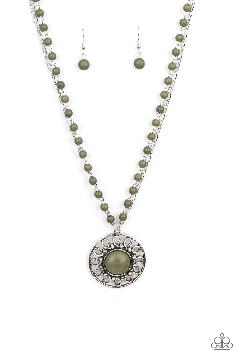 Paparazzi Sahara Suburb - Green Necklace - A Finishing Touch Jewelry