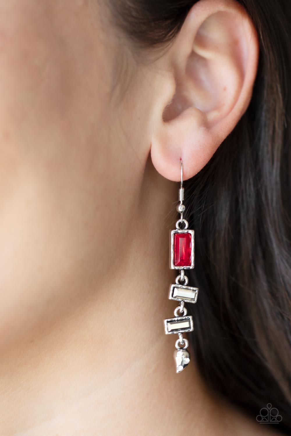 Paparazzi Modern Day Artifact - Red Earrings - A Finishing Touch Jewelry