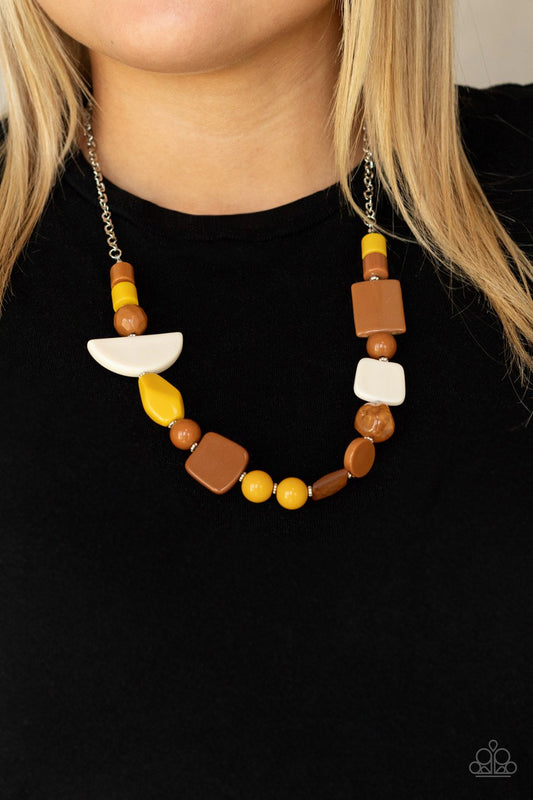 Paparazzi Tranquil Trendsetter - Yellow Necklace - A Finishing Touch Jewelry