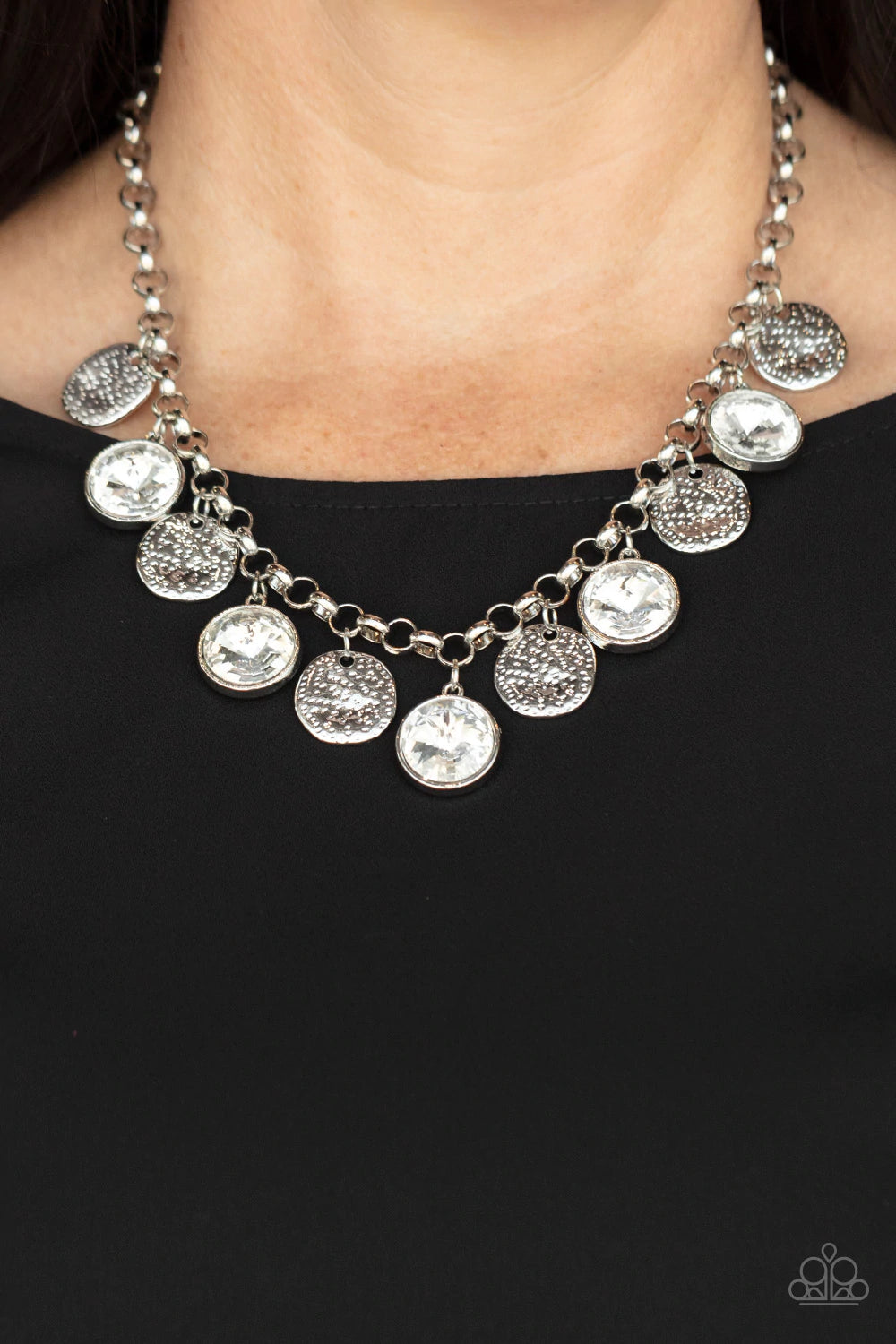 Paparazzi Spot On Sparkle - White Necklace - A Finishing Touch Jewelry