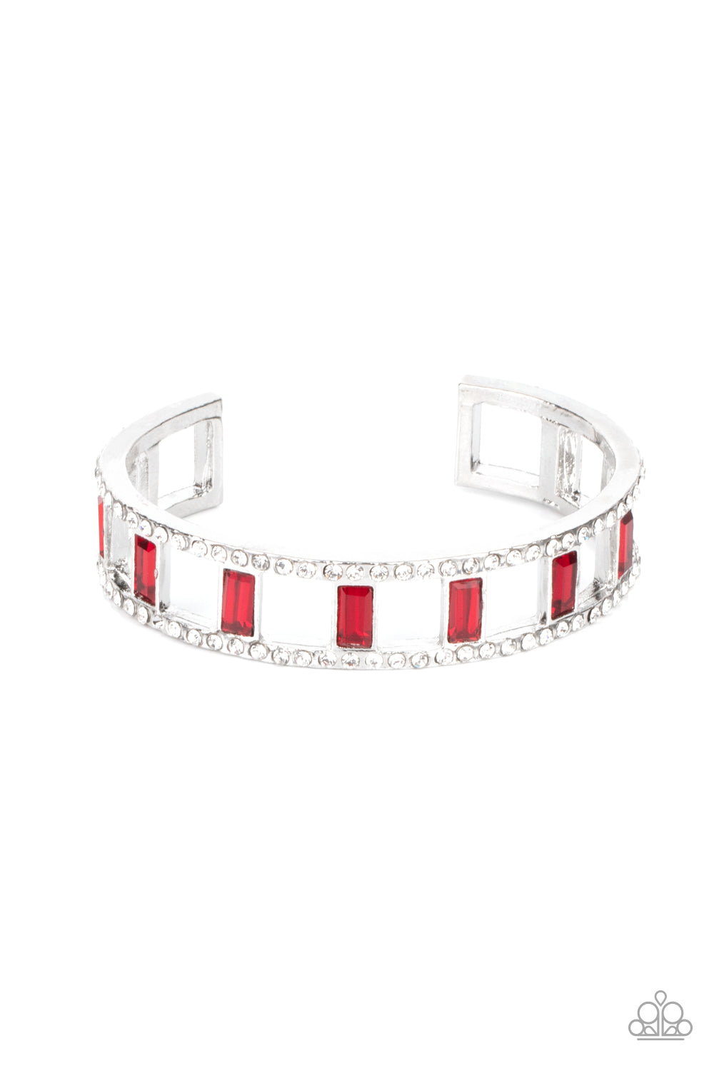Paparazzi Industrial Icing - Red Bracelet - A Finishing Touch Jewelry