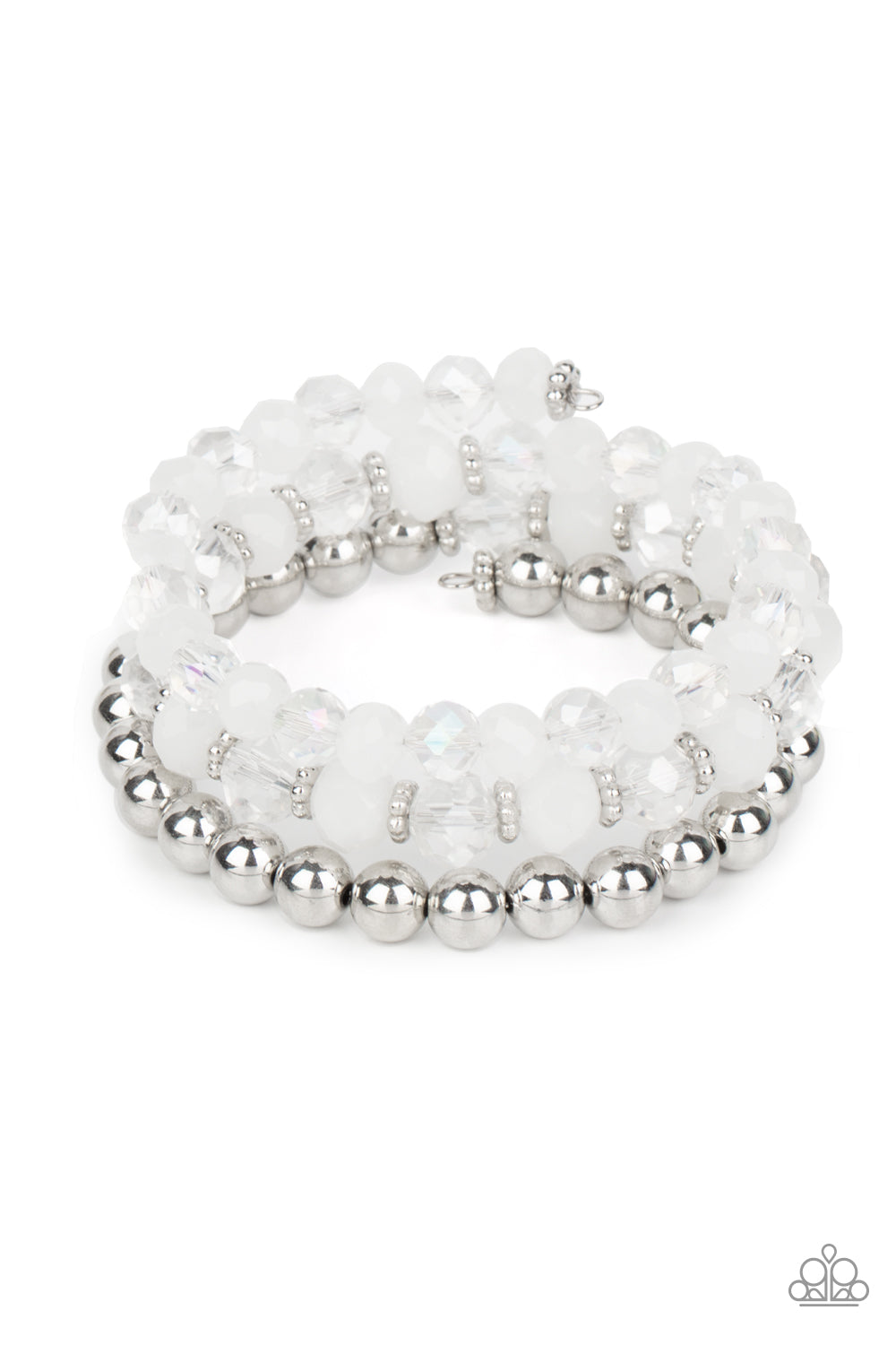 Paparazzi Gimme Gimme - White Bracelet - A Finishing Touch Jewelry