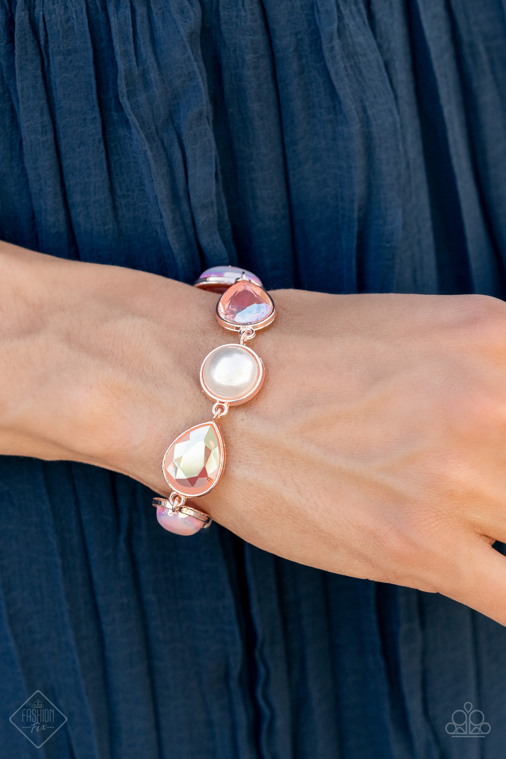 Paparazzi Nostalgically Nautical Fashion Fix - Rose Gold Bracelet - A Finishing Touch Jewelry