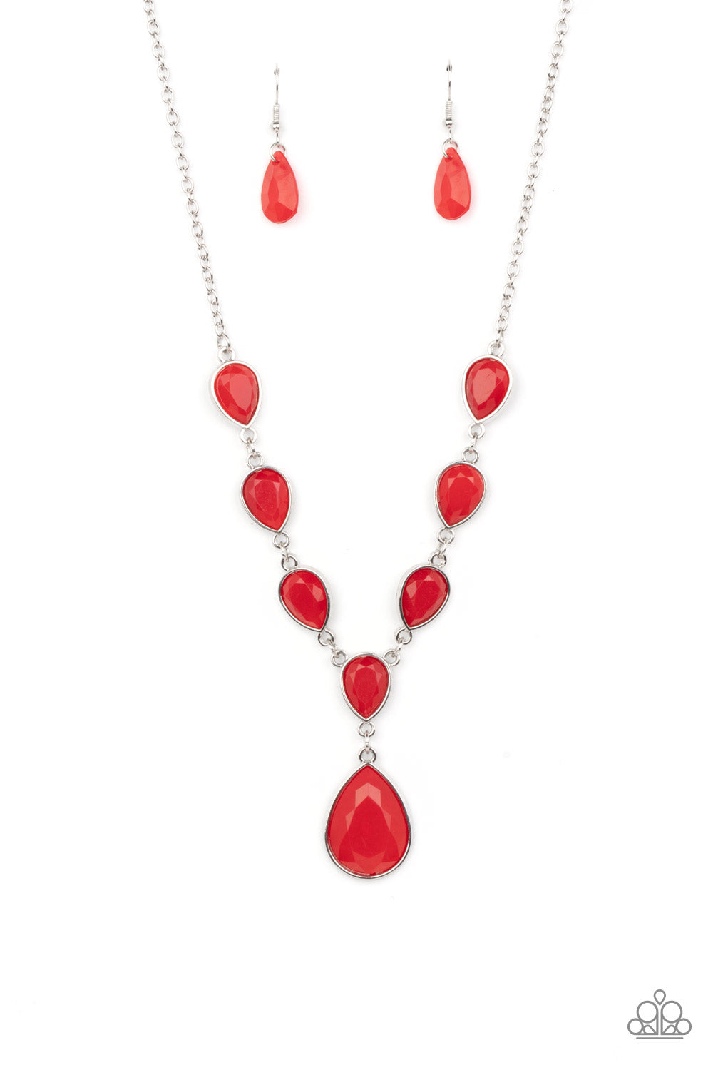 Paparazzi Party Paradise - Red Necklace - A Finishing Touch Jewelry