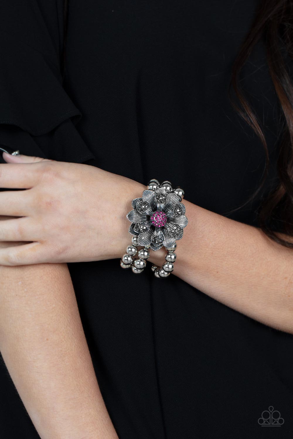Paparazzi Botanical Bravado - Pink Bracelet - A Finishing Touch Jewelry