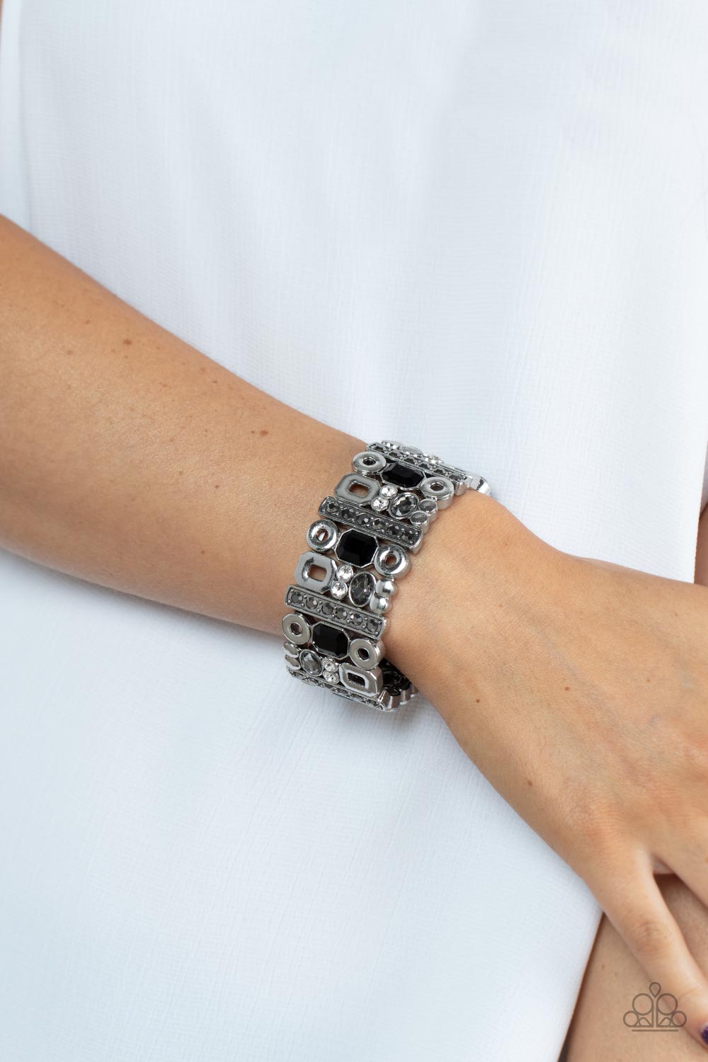 Paparazzi Dynamically Diverse - Black Bracelet - A Finishing Touch Jewelry
