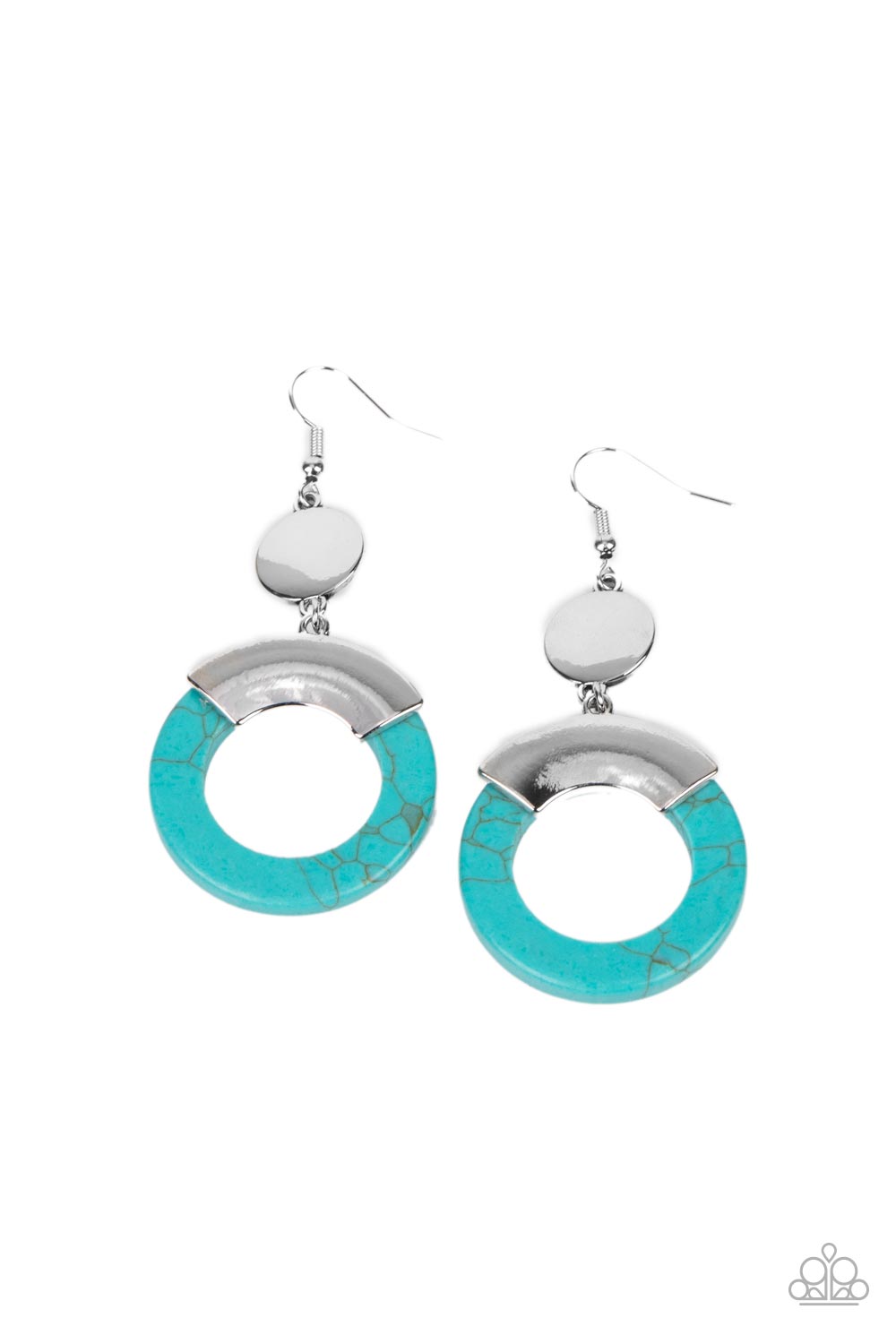 Paparazzi ENTRADA at Your Own Risk - Blue Earrings - A Finishing Touch Jewelry