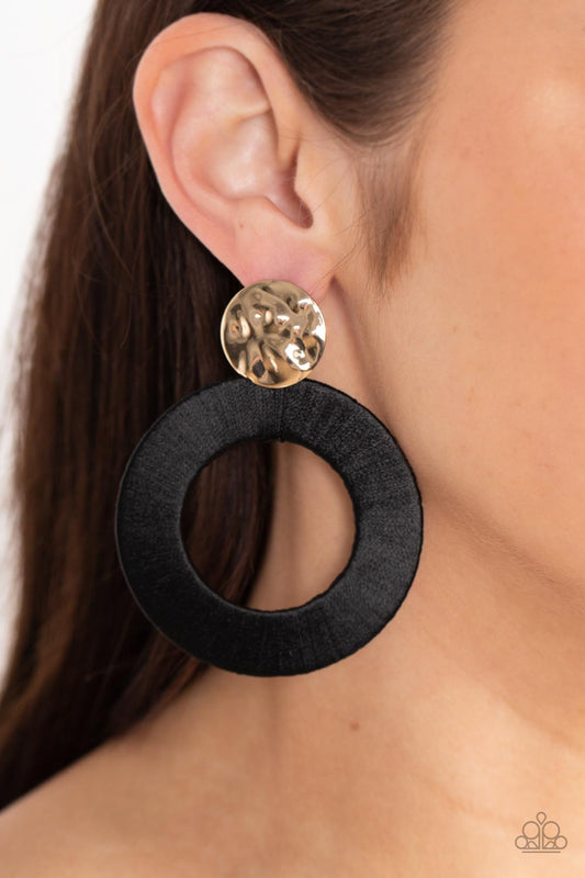 Paparazzi Strategically Sassy - Black Earrings - A Finishing Touch Jewelry