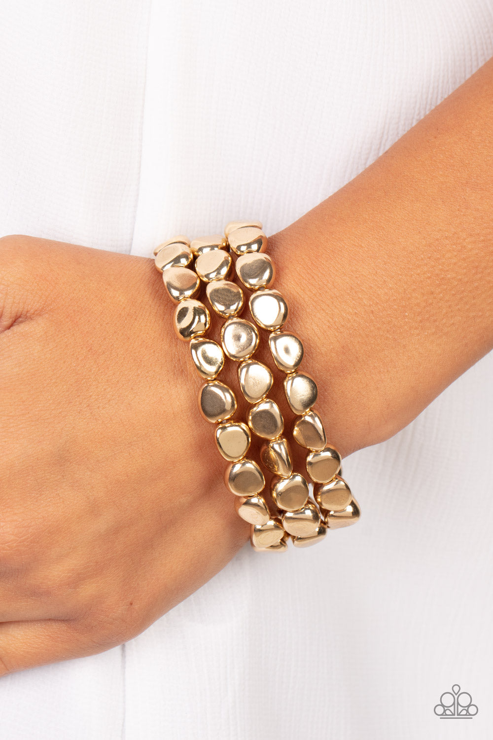 Paparazzi HAUTE Stone - Gold Bracelet - A Finishing Touch Jewelry