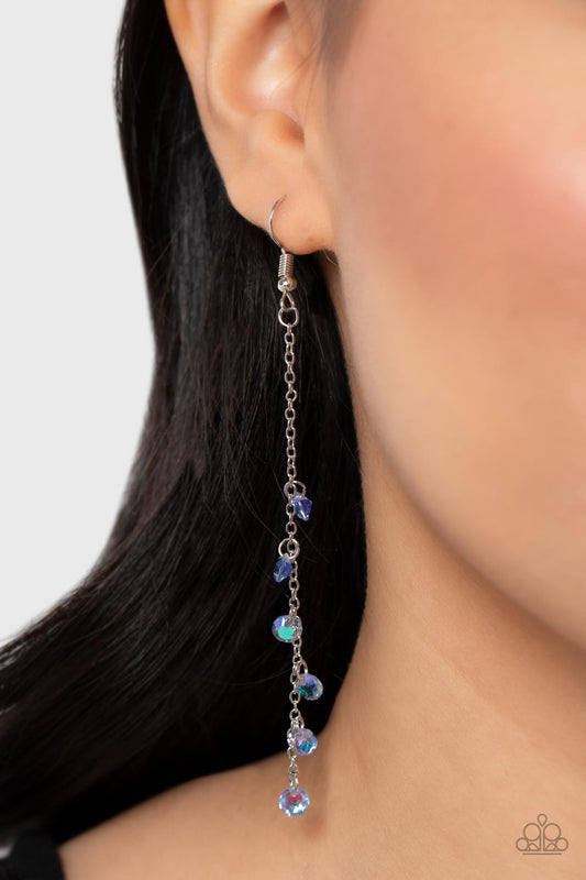 Paparazzi Extended Eloquence - Blue Earrings - A Finishing Touch Jewelry