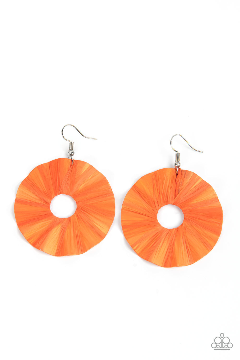 Paparazzi Fan the Breeze - Orange Earrings - A Finishing Touch Jewelry