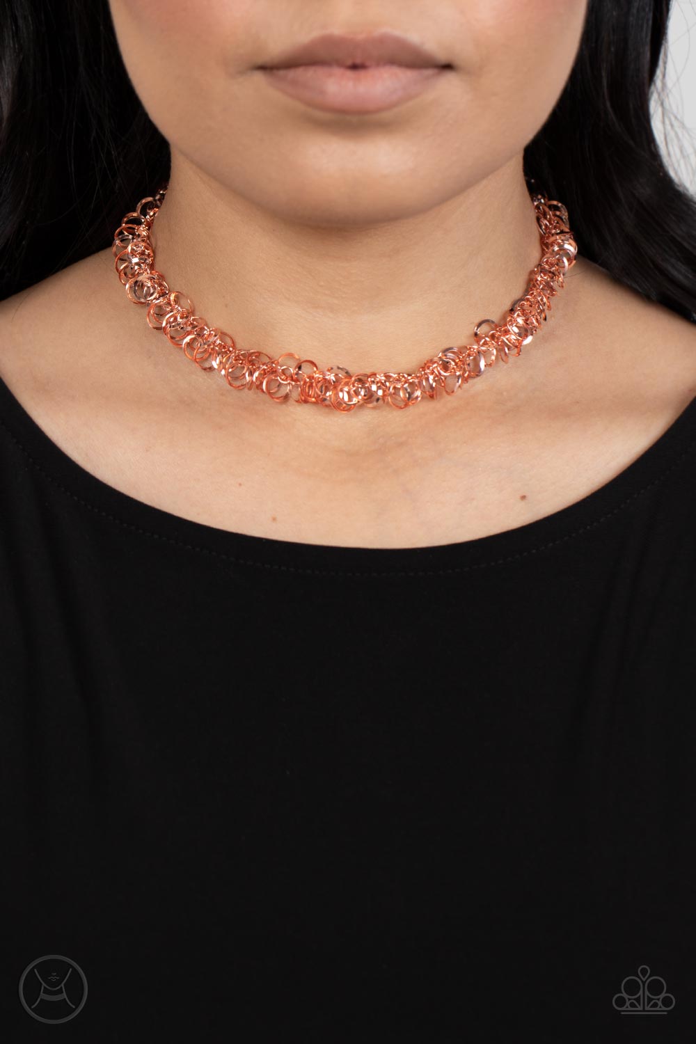 Paparazzi Cause a Commotion - Copper Choker Necklace - A Finishing Touch Jewelry