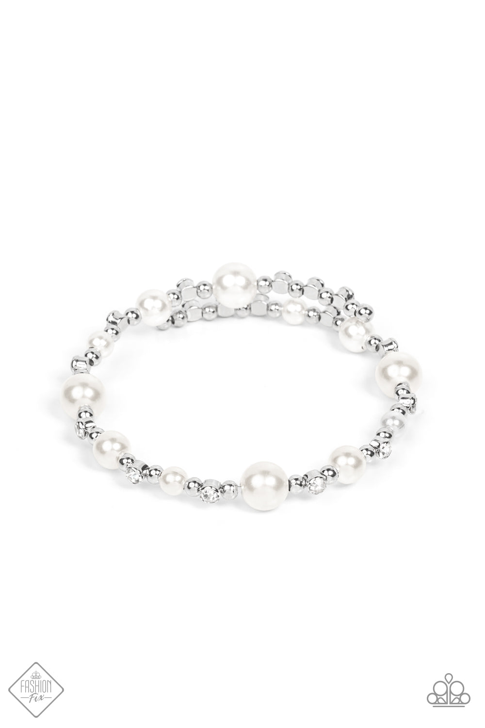 Paparazzi Chicly Celebrity Fashion Fix - White Bracelet - A Finishing Touch Jewelry