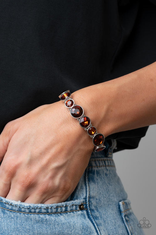 Paparazzi Twinkling Tease - Brown Bracelet - A Finishing Touch Jewelry