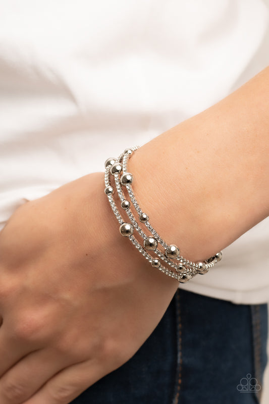 Paparazzi Spontaneous Shimmer - White Bracelet - A Finishing Touch Jewelry