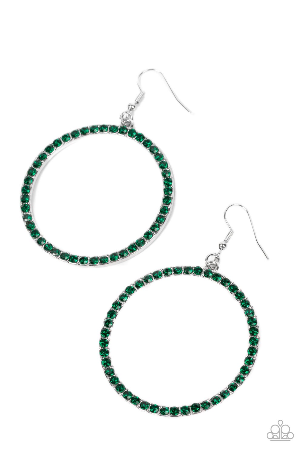 Paparazzi Head-Turning Halo - Green Earrings - A Finishing Touch Jewelry