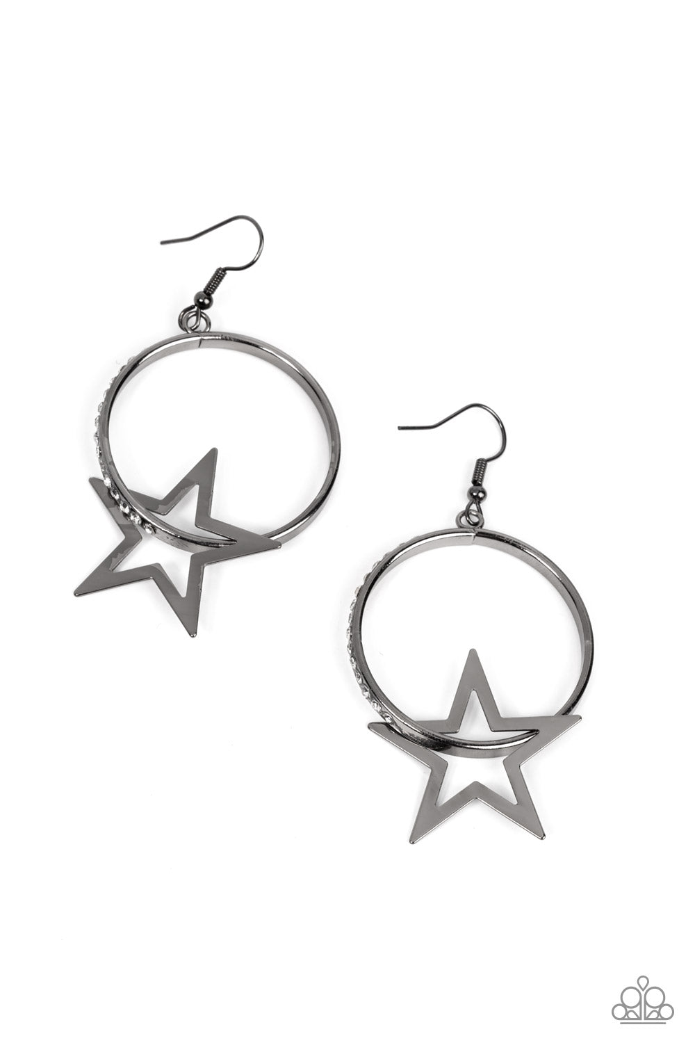 Paparazzi Superstar Showcase - Black Earrings - A Finishing Touch Jewelry