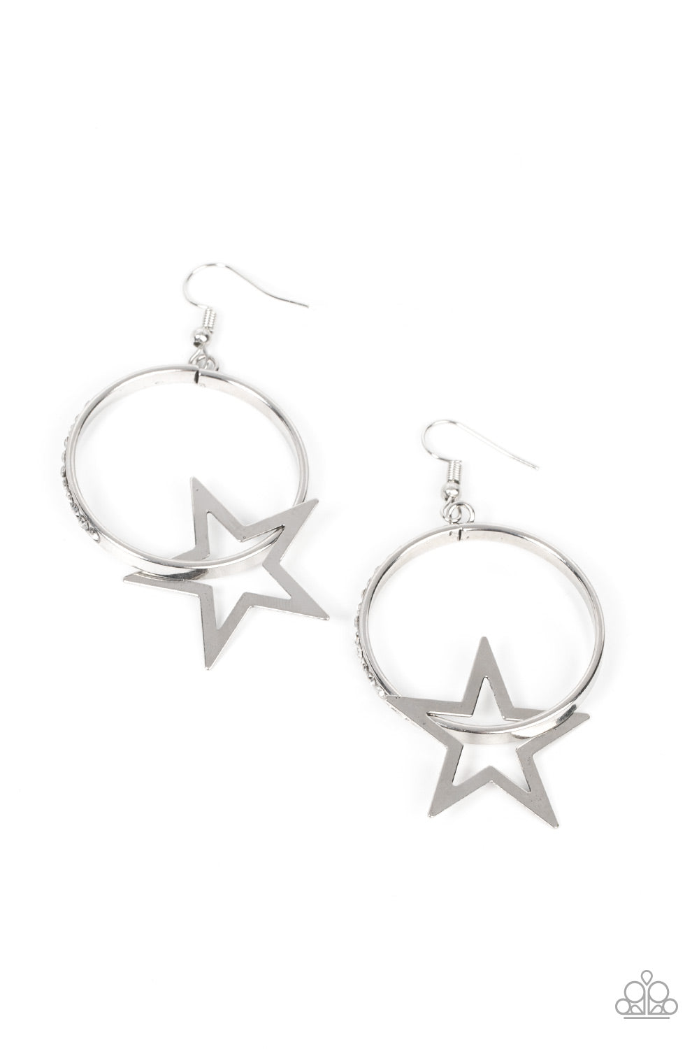 Paparazzi Superstar Showcase - White Earrings - A Finishing Touch Jewelry