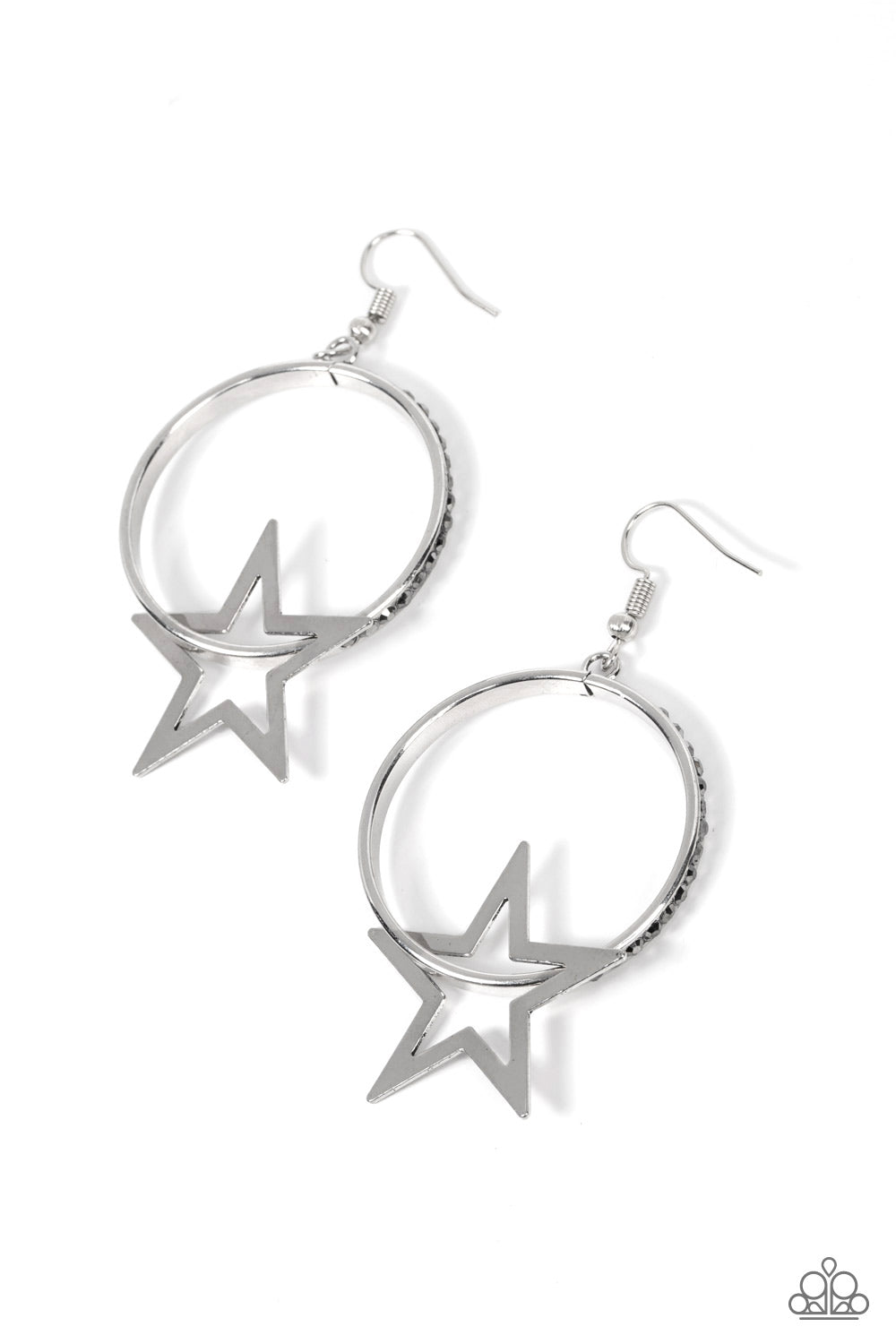 Paparazzi Superstar Showcase - Silver Earrings - A Finishing Touch Jewelry
