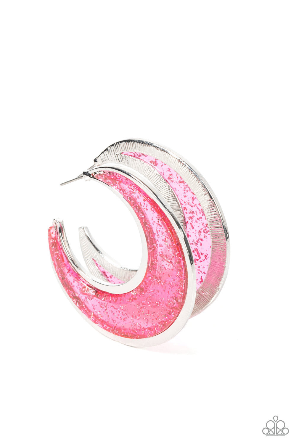 Paparazzi Charismatically Curvy - Pink Earrings - A Finishing Touch Jewelry