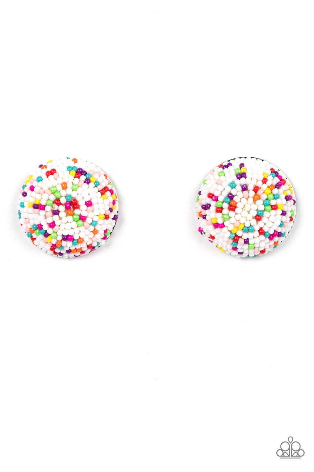 Paparazzi Kaleidoscope Sky - White Earrings - A Finishing Touch Jewelry