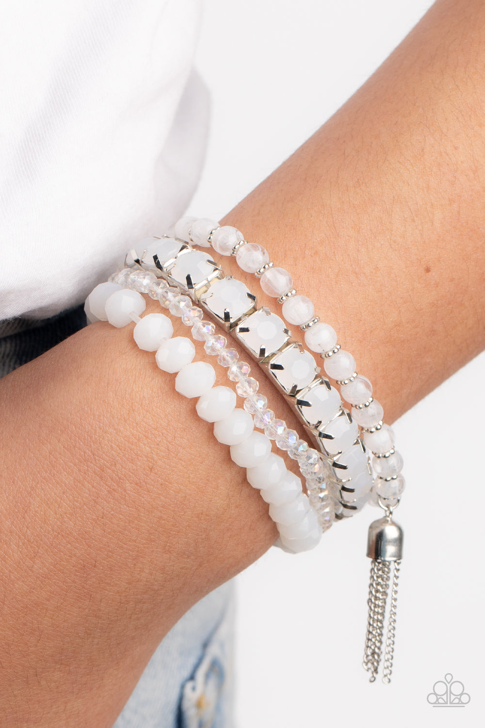 Paparazzi Day Trip Trinket - White Bracelet - A Finishing Touch Jewelry