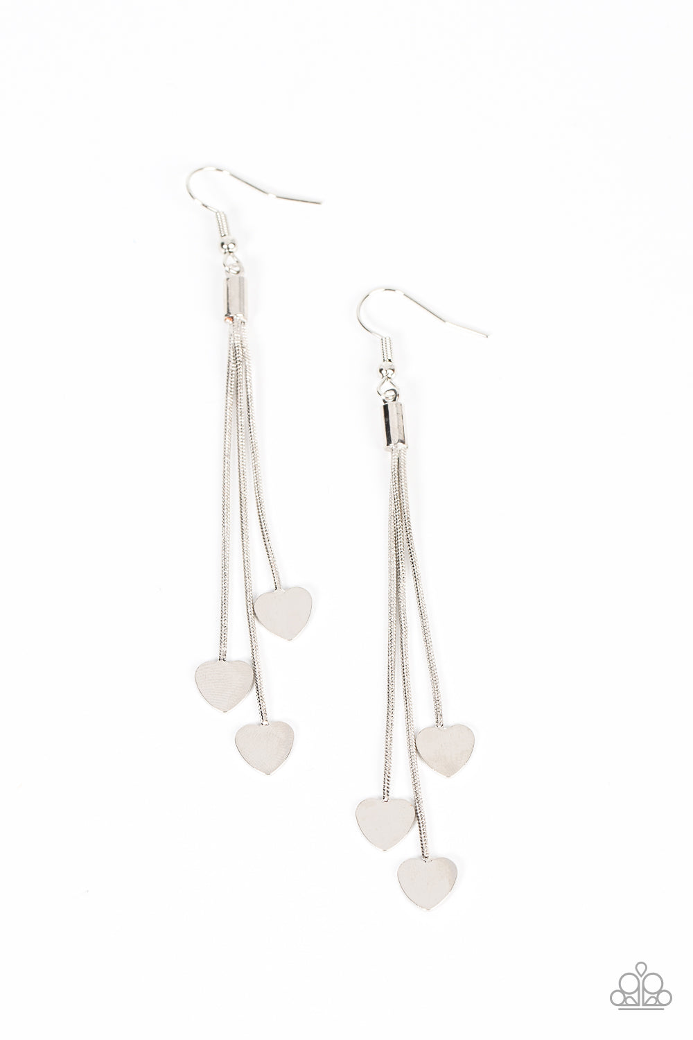 Paparazzi Higher Love - Silver Earrings - A Finishing Touch Jewelry