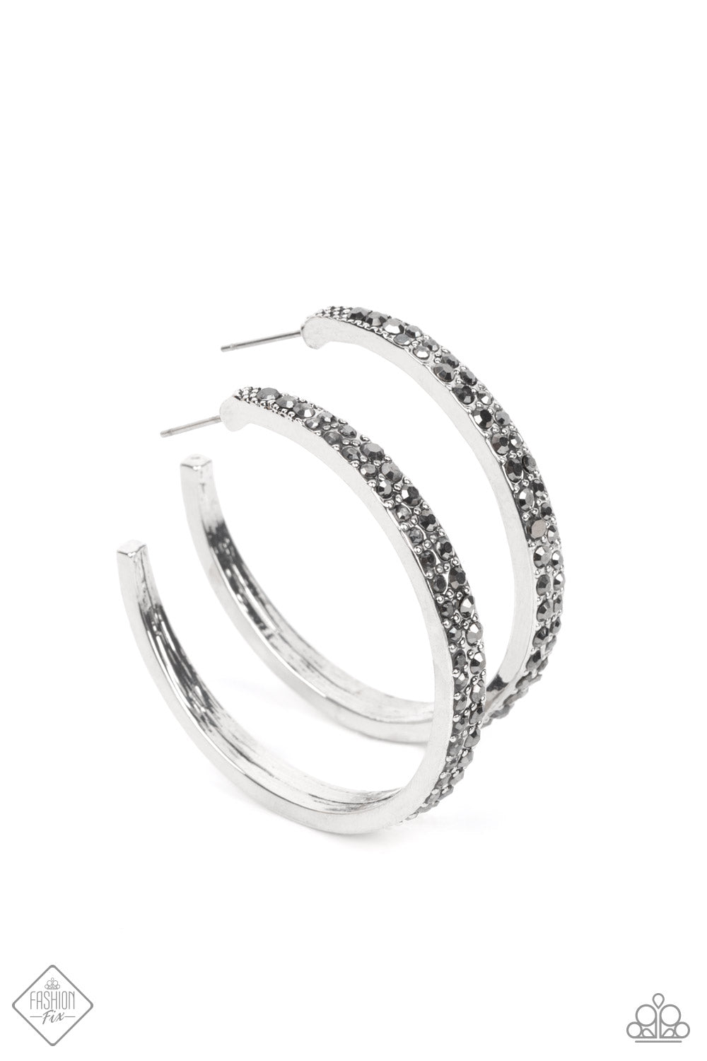 Paparazzi Tick, Tick, Boom! - Silver Fashion Fix Earrings - A Finishing Touch Jewelry