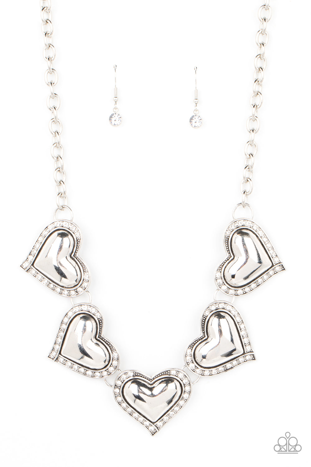 Paparazzi Kindred Hearts - White Heart Necklace - A Finishing Touch Jewelry
