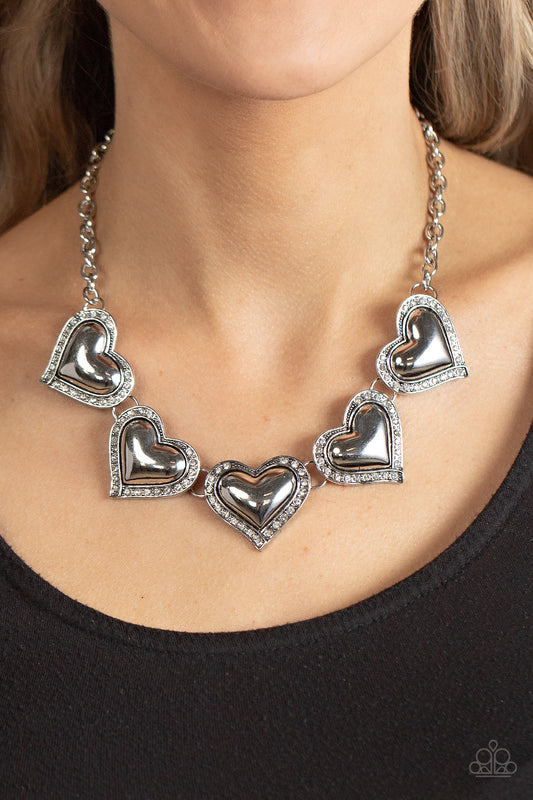 Paparazzi Kindred Hearts - White Heart Necklace - A Finishing Touch Jewelry