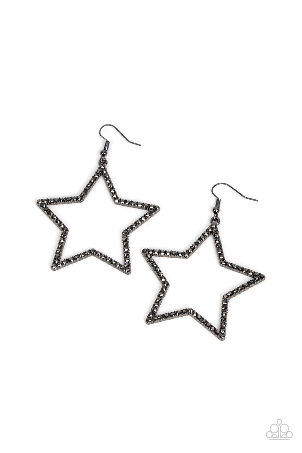 Paparazzi Supernova Sparkle - Black Earrings - A Finishing Touch Jewelry