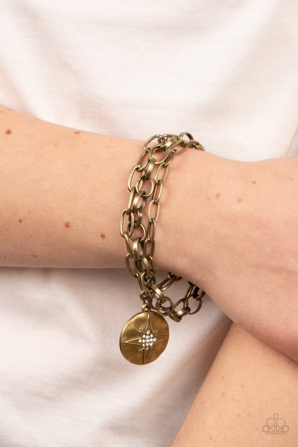 Paparazzi True North Twinkle - Brass Bracelet - A Finishing Touch Jewelry