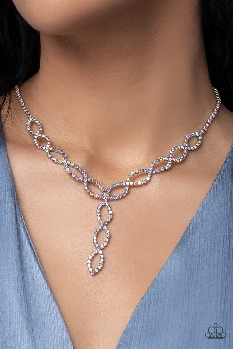 Paparazzi Infinitely Icy - Multi Necklace- September 2022 Life of the Party - A Finishing Touch Jewelry