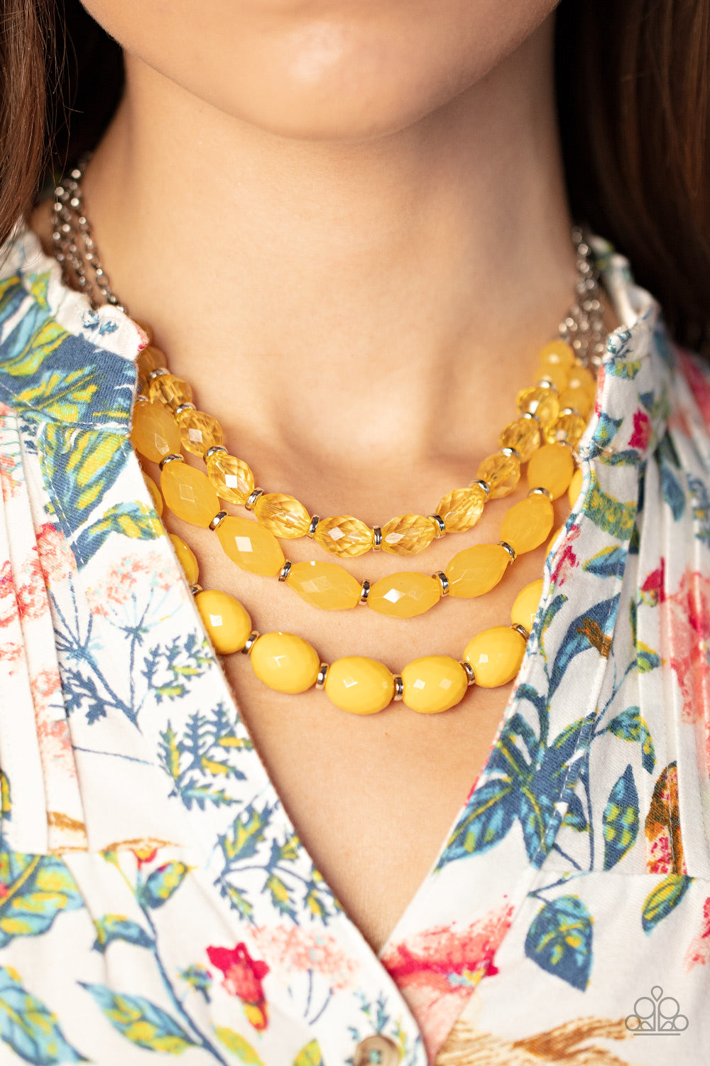Paparazzi 2pc set- Tropical Hideaway - Yellow Necklace & High Tide Hammock - Yellow Bracelet - A Finishing Touch Jewelry