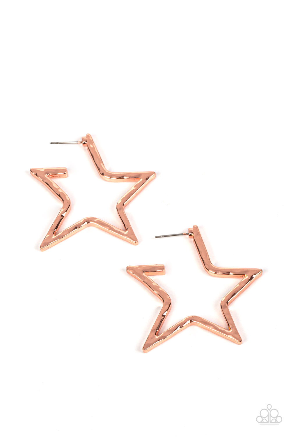 Paparazzi All-Star Attitude - Copper Earrings - Paparazzi Accessories Jewelry