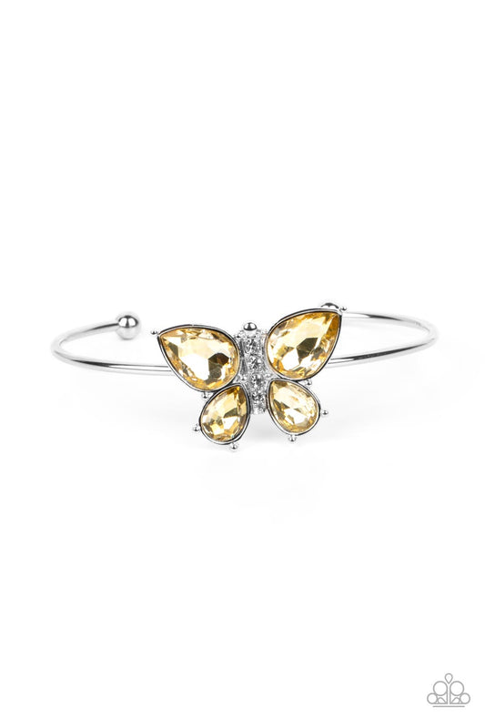 Paparazzi Butterfly Beatitude - Yellow Bracelet-Paparazzi Jewelry Images