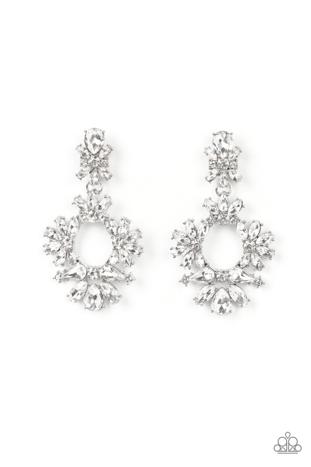 Paparazzi Leave them Speechless - White Earrings - June 2022 Life Of The Party Exclusive - A Finishing Touch Jewelry