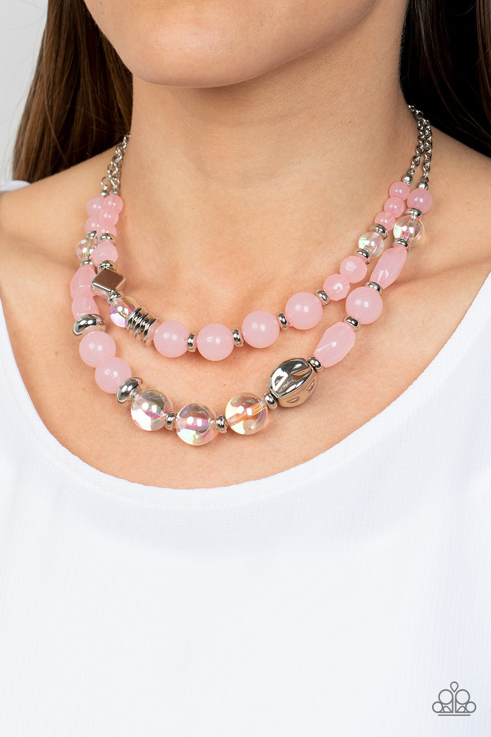 Paparazzi Mere Magic - Pink Necklace-Paparazzi Jewelry Images