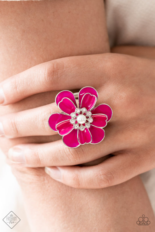 Paparazzi Budding Bliss - Pink Ring -September 2022 Glimpse of Malibu Fashion Fix - A Finishing Touch Jewelry