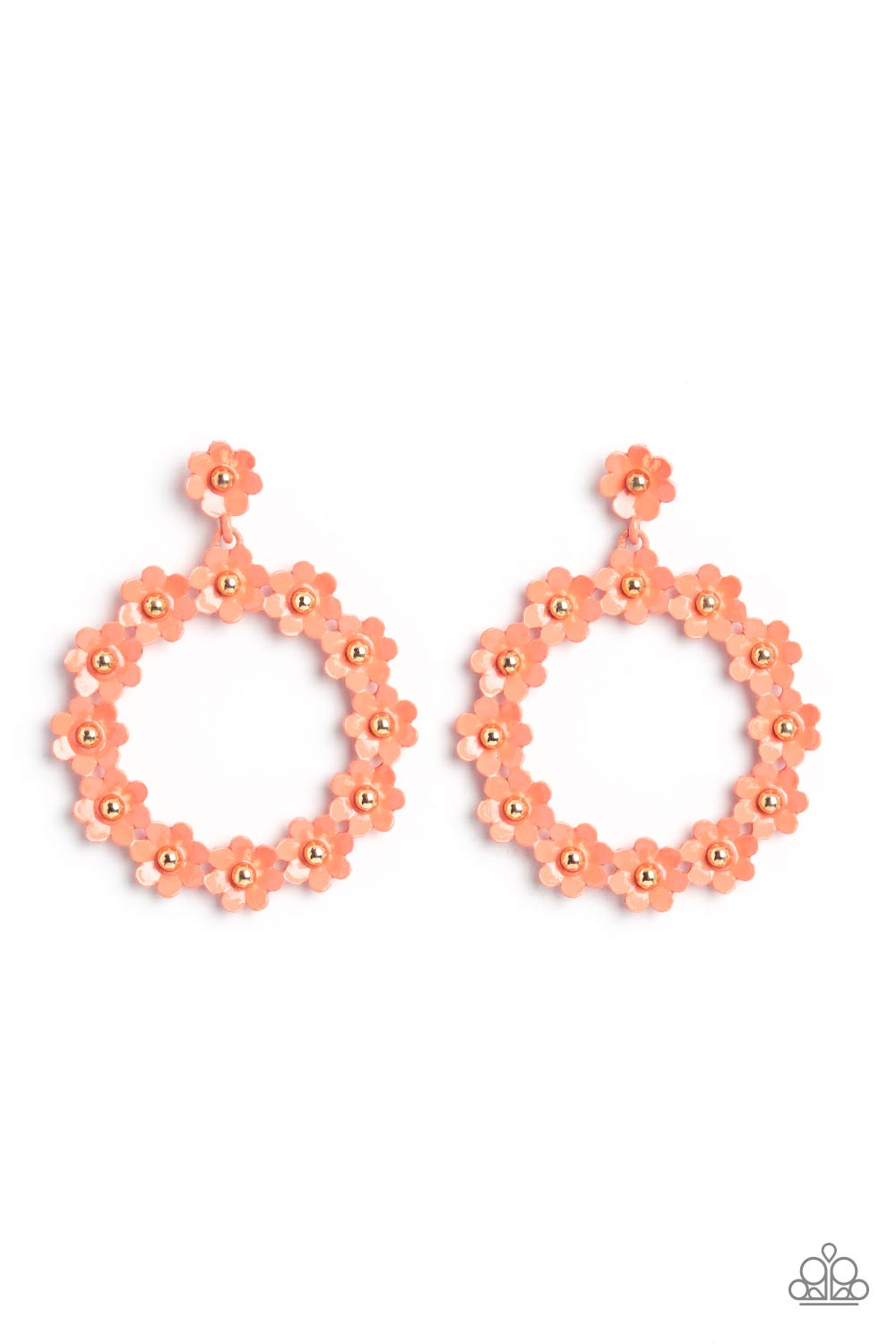 Paparazzi Earrings - Daisy Meadows - Orange Earrings Paparazzi jewelry image