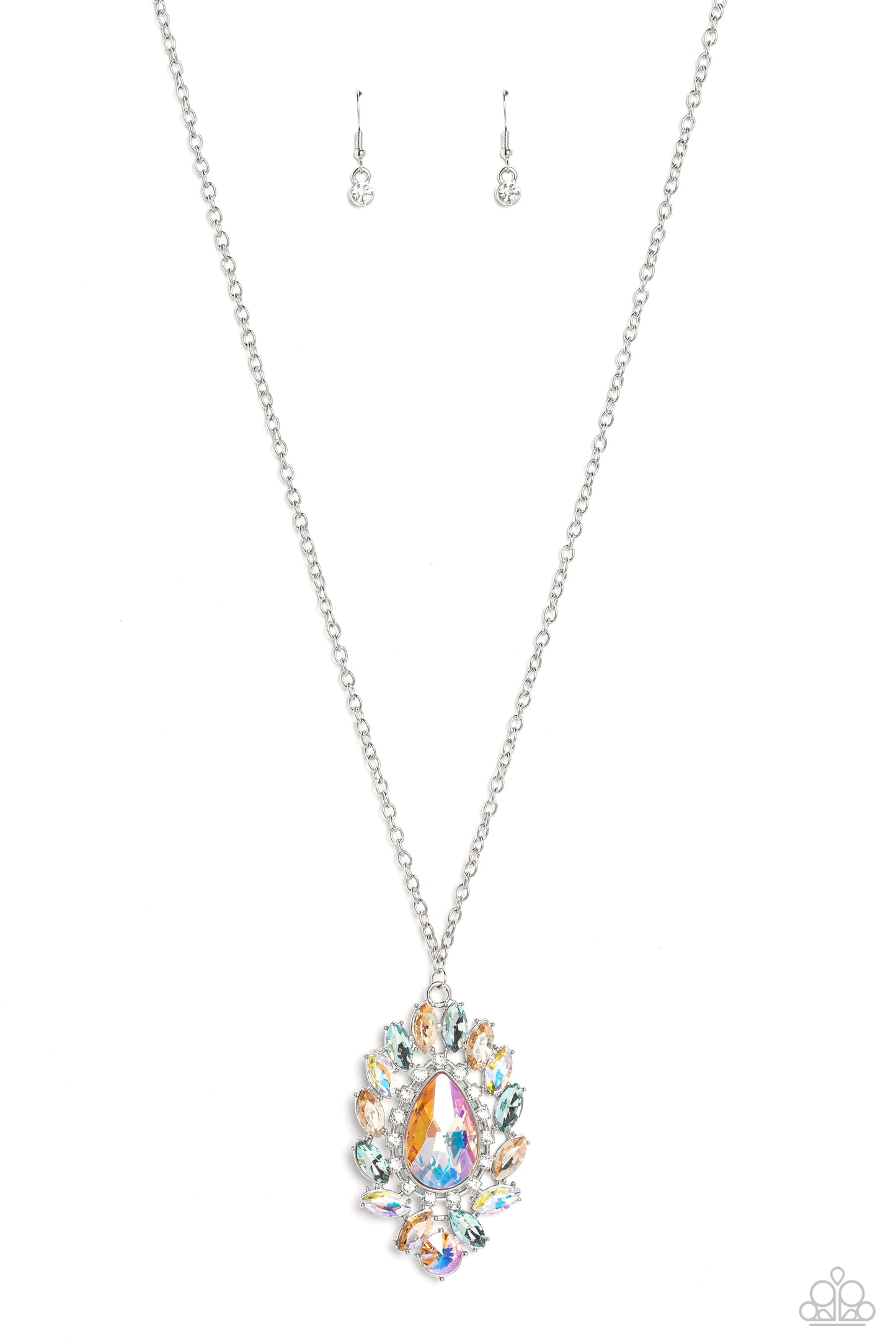 Statement Necklace - Paparazzi Over the TEARDROP - Multi Necklace Paparazzi jewelry image